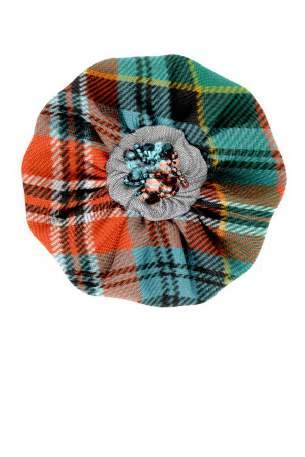 Beaded Tartan Brooch