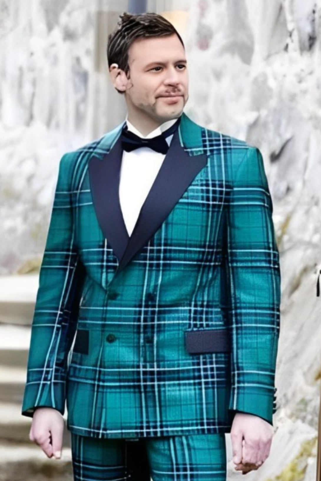 Men's Double Breasted Tartan Dinner Jacket