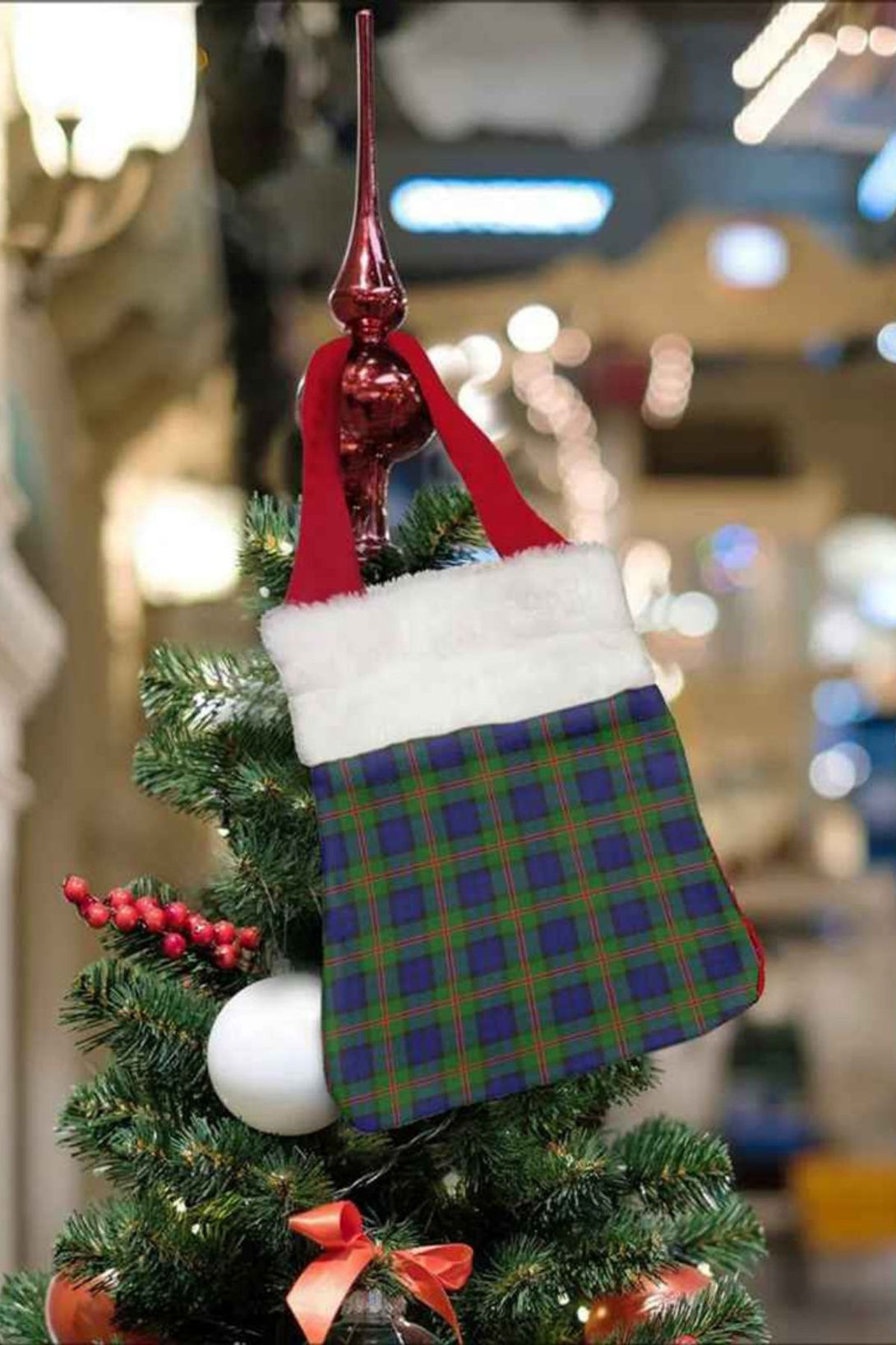 Plaid Christmas Reticule Bag