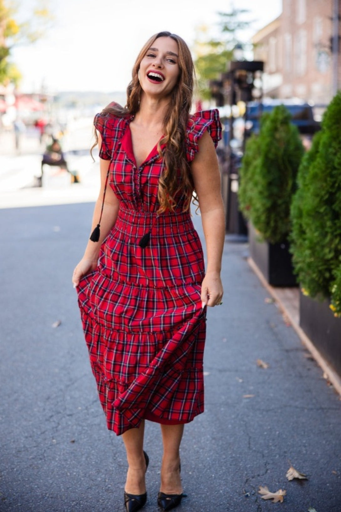 Tartan Ruffled Mary Dress