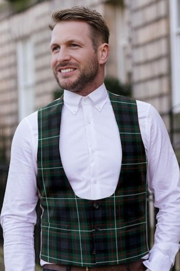 Tartan Waistcoat with Horseshoe Neck