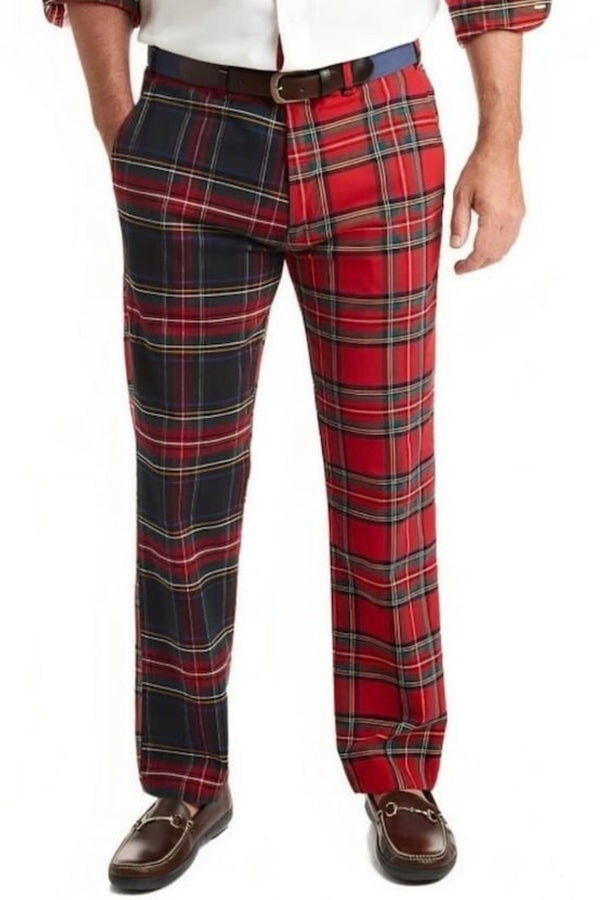 Dual-Tartan Contrast Pant