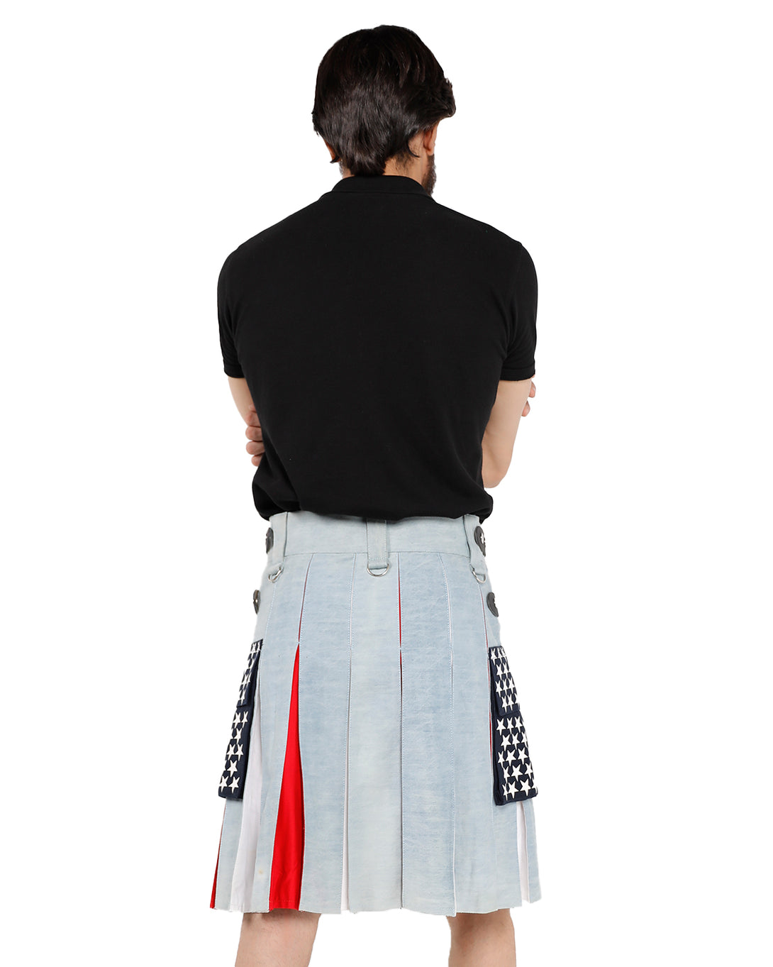 Back look All-American Denim Kilt