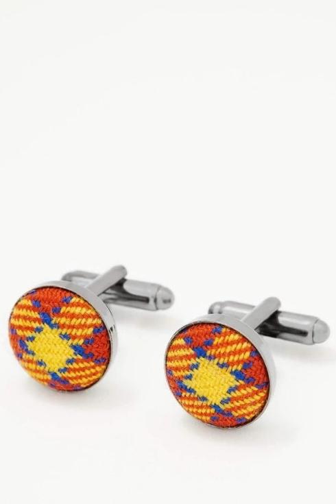 plaid cufflink