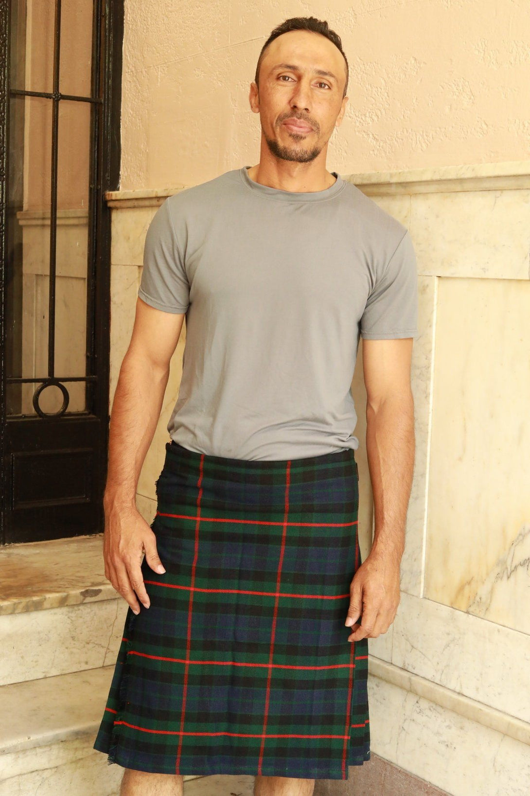 Barclay tartan kilt - Front view