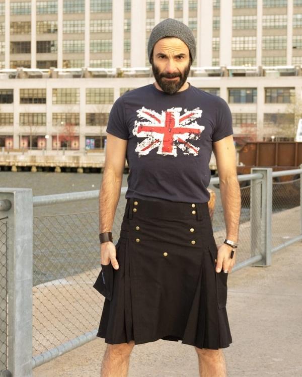 Cargo Kilt For Active Men In Black