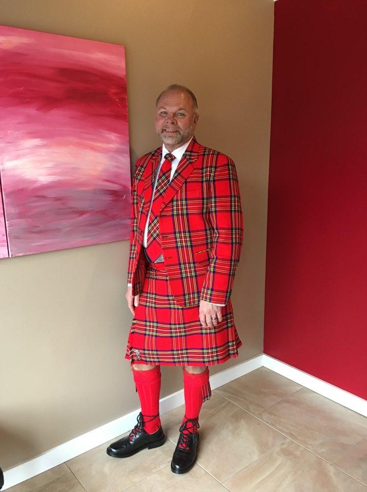 Argyle Tartan Jacket & Kilt Outfit 