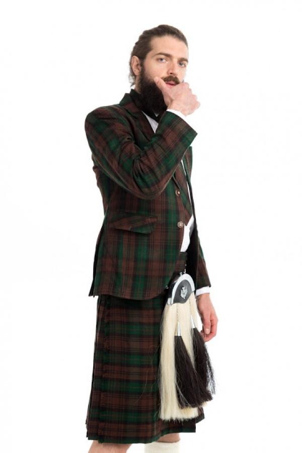 casual Argyle Tartan Jacket & Kilt Outfit side