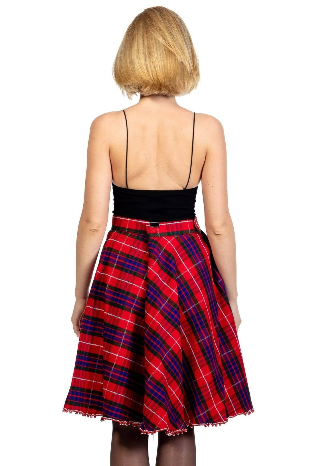 Plaid A-Line Skirt-back