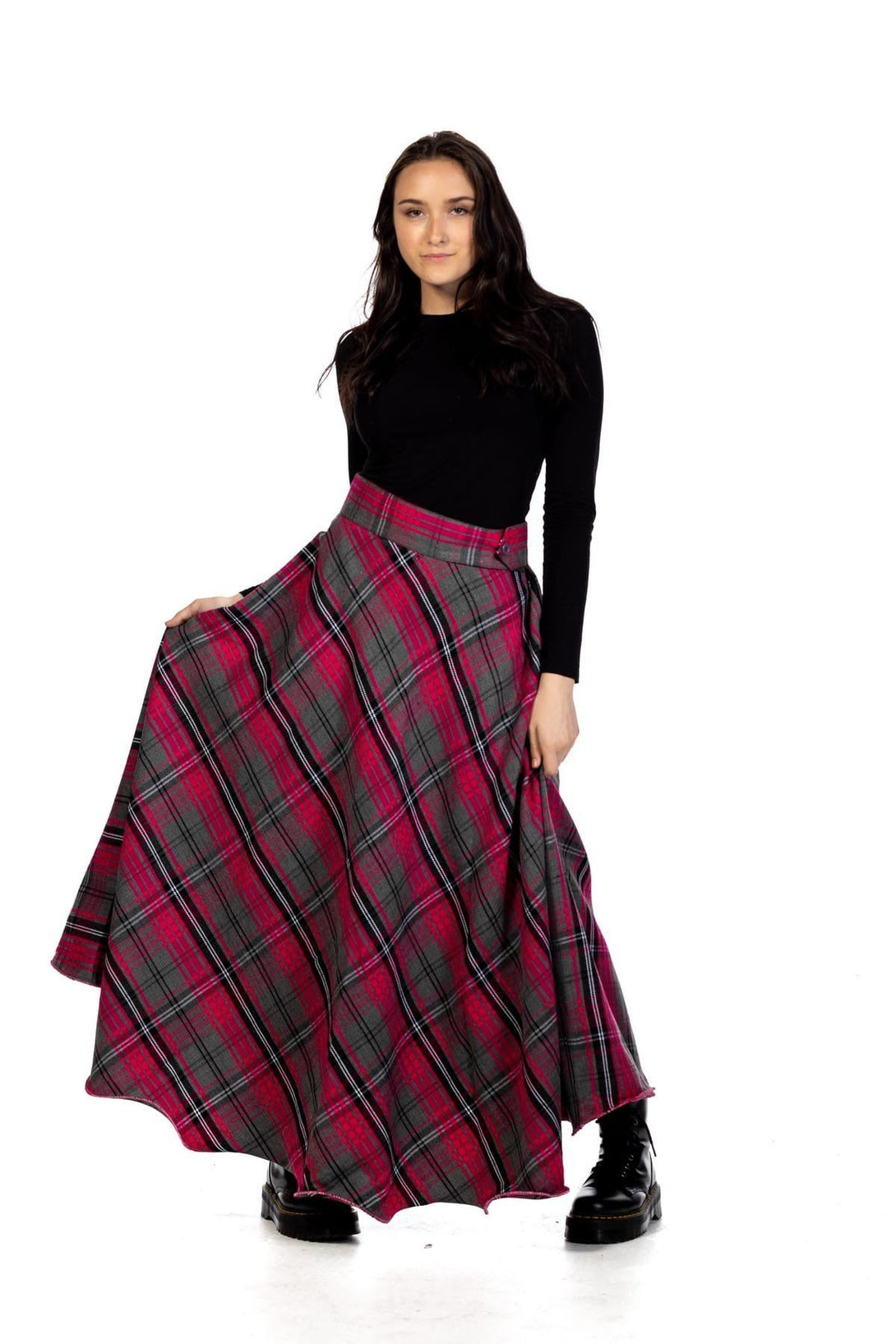 LONG plaid skirt