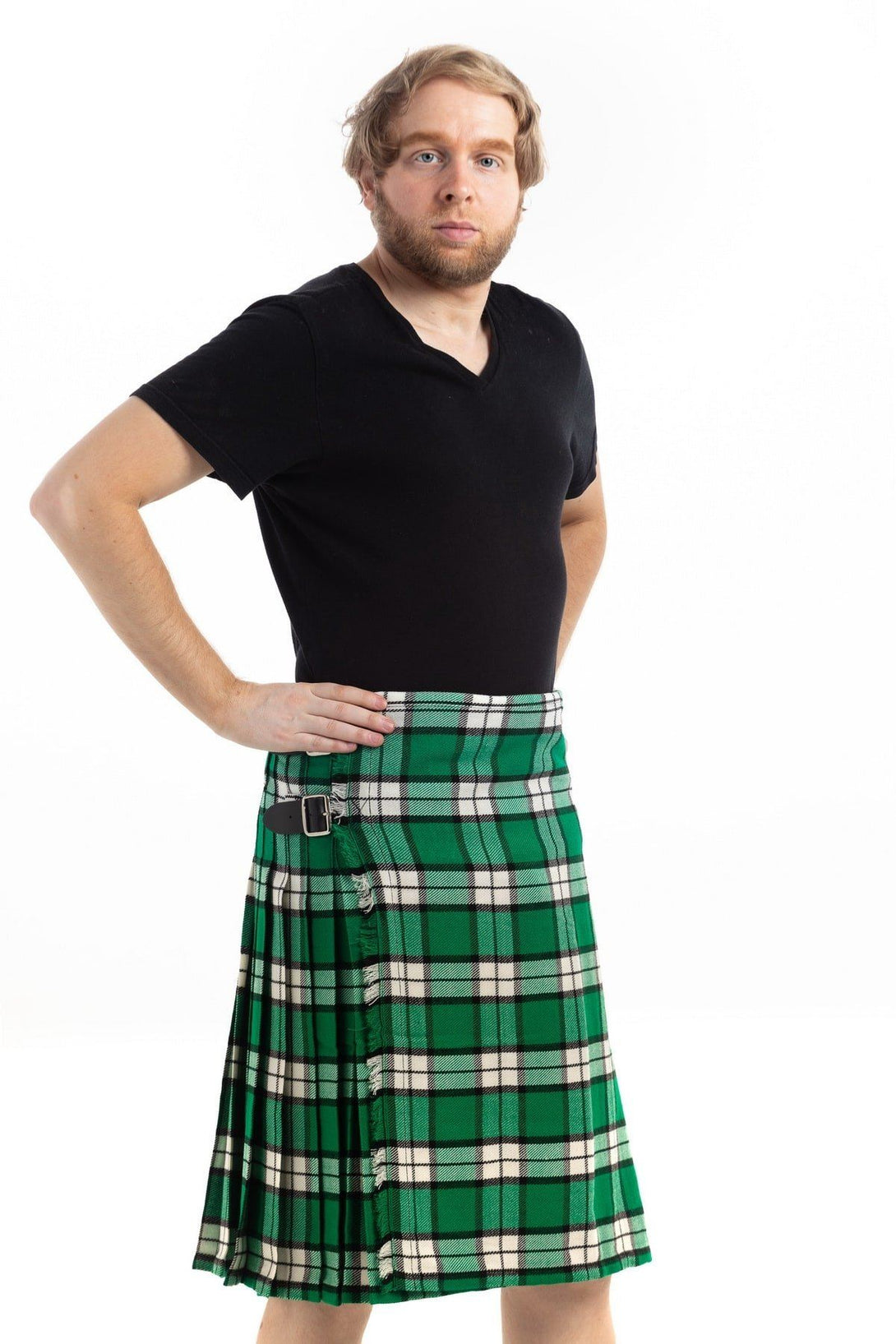 Longniddry Green Tartan Kilt -Left