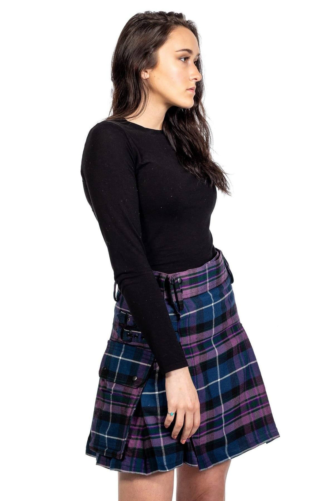 Plaid Utility Mini Skirt