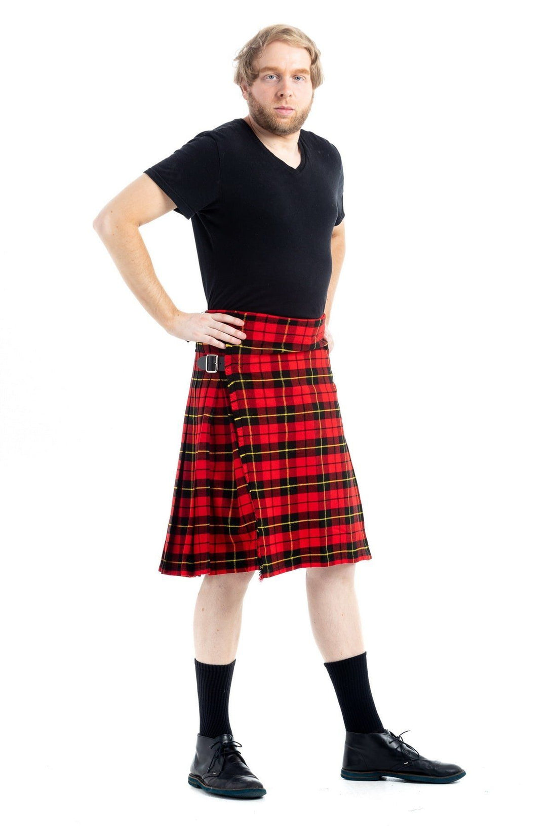 wallace clan tartan kilt - left side view